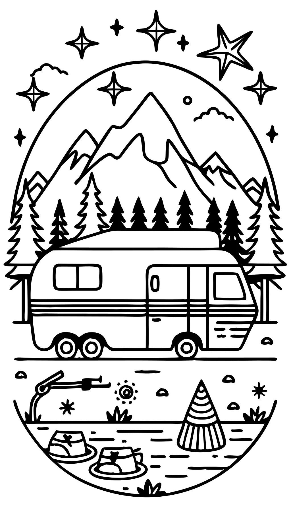 coloring pages of campers